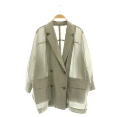 ジャーナルスタンダードレサージュ journal standard L'essage 25SS シアー ムジ テーラードジャケット ダブル シルク混 グレー /ES ■OSのサムネイル