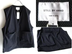 新品タグ付 STILL BY HAND スティルバイハンド ストレッチナイロン アシンメトリーポケット スナップボタン ベスト 46 ミッドナイト 紺のサムネイル