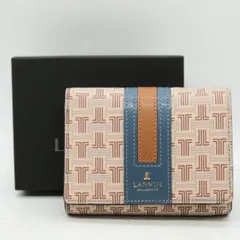 ランバン 二つ折り財布 モノグラム 小銭入れあり ウォレット ブランド レディース ブルー×ベージュ LANVIN 【中古】のサムネイル
