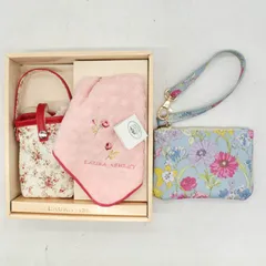 ローラアシュレイ ミニポーチ・ハンカチ 3点セット 未使用 ブランド まとめて レディース レッド/ブルー Laura Ashleyのサムネイル