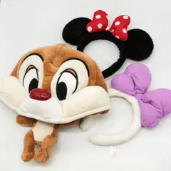 東京ディズニーリゾート ファンキャップ・カチューシャ 3点セット チップ ミニー デイジー まとめて レディース Disney 【中古】