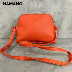 濱野皮革工藝 HAMANO ハマノ ショルダーバッグ ハンドバッグ 2way オレンジ 橙色 本革 レザー 型押し ゴールド金具 高級 皇室御用達 フォーマル セレモニー お出かけ 旅行 斜め掛け 肩掛け レディース 鞄 ★ ■■