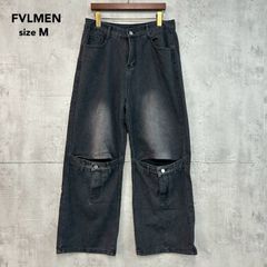 美品】F/ON ヴィンテージ加工 ワイドダメージデニム ブラック