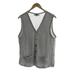 ジョセフアブード JOSEPH ABBOUD ベスト ニット カーディガン 綿 2L グレー リブ網 ポケット付き /GP ■ECC001のサムネイル