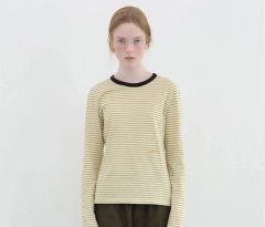美品】yori ヨリ 長袖 カットソー ボーダー マリブボーダーカットソー