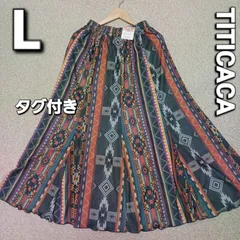 TITICACA チチカカ　ファブリックプリントジャージーロングスカート　Lのサムネイル