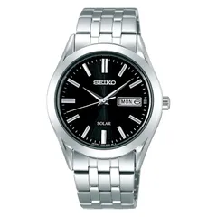 【新品】 [セイコーウオッチ]SEIKO SELECTION SBPX083 メンズ腕時計 日本製 ソーラー充電式 ペア サファイアガラス 日付曜日カレンダー搭載 文字盤ブラック ステンレススチール 1