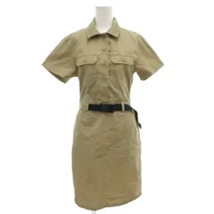ディッキーズ Dickies 美品 ワンピース ロゴ ひざ丈 半袖 S ベージュ /AEのサムネイル