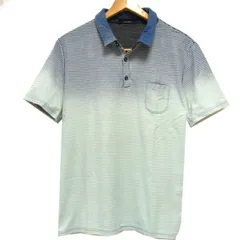 定価3万円☆roberto collina ロベルトコリーナ グラデーション ボーダー ニットポロシャツ 48 L相当 イタリア製 メンズ 半袖のサムネイル