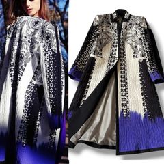 未使用級 大きいサイズ17号 ロング中綿コート ダークグリーン マリナ
