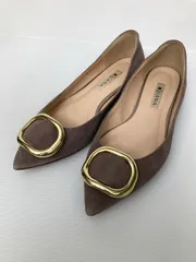 DIANA ダイアナ パンプス 23 1/2 ブラウン スエード 無地 ポインテッドトゥ フラット レディース