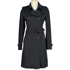 バーバリー BURBERRY トレンチコート 裏チェック ベルト付き アウター コットン ブラック レディース 【中古】のサムネイル