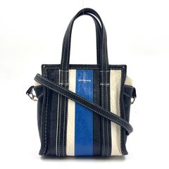 美品BALENCIAGA レザー ストライプ ショルダーバッグ バザールXS