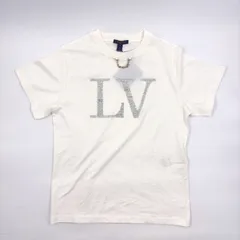 【新着】LOUIS VUITTON ラインストーン シグネチャー コットン ホワイト Tシャツ ゴールド 1AI483のサムネイル