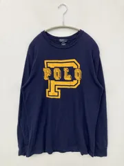 Polo by Ralph Lauren ポロバイラルフローレン Tシャツ/カットソー XL(18-20) ネイビー 前面プリント ブランドロゴ ミドル丈 長袖 クルーネック(丸首) メンズ