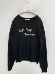 LOWRYS FARM ローリーズファーム ニット/セーター M ブラック クルーネック(丸首) 長袖 前面プリント バックプリント ブランドロゴ ウール・ニット ショート丈 レディース
