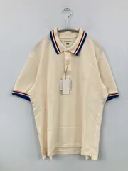 UNIQLO JW Anderson ユニクロジェイダブリューアンダーソン ポロシャツ L アイボリー 無地 ライン柄 半袖 メンズのサムネイル