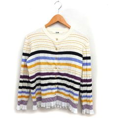 파퍼 furfur 테두리 주름 가디건 니트 크루 넥 긴 소매 ONE 화이트 화이트 / NT22