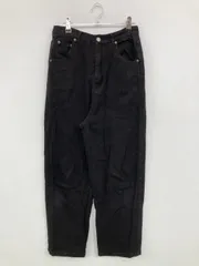 Riche glamour リシェグラマー デニムパンツ M ブラック フルレングス 無地 ワイド・ルーズ テーパード ハイウエスト ウエストゴム・紐 リジッド・ワンウォッシュ レディースのサムネイル
