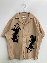 Wudge Boy ワッジボーイ シャツ/ブラウス M ベージュ コットン リネン・麻 バックプリント 刺繍 前面プリント ミドル丈 半袖 オープンカラー メンズのサムネイル