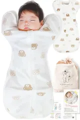 [Coperta] 【IHDI認証済み】スワドル おくるみ 新生児 【助産師が推薦 100%天然コットン】コペルタ ベビー用品 出産祝い (KUMA, Medium)pms a4249966