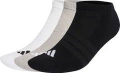 アディダス adidas クッションド エッセンシャルズ ローカット ソックス 3足組 靴下 3P クラシック ジム アクティブウェア 普段使い フィット感 柔らかい 伸縮 スポーティー  UB975 KD6721 ミディアムグレーヘザ