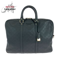 GUCCI グッチ シマ レザー ビジネスバッグ ブリーフケース 【美品
