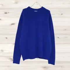A1720 グローバルワーク GLOBAL WORK ニット セーター 長袖(LL XL) 青 無地 ウール ノーカラーのサムネイル