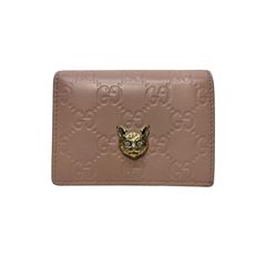 ◇激レア美品◇グッチ キャットヘッド×シマレザー コンパクト折り財布