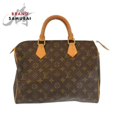 美品 LOUIS VUITTON ルイヴィトン モノグラム スピーディ30 ブラウン ゴールド金具 PVC/レザー M41526 ハンドバッグ ミニボストン 600837【中古】