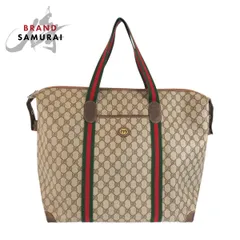 美品 GUCCI グッチ ヴィンテージ シェリーライン ベージュ ブラウン ゴールド金具 GGスプリームキャンバス/レザー 012 39 6211 ボストンバッグ ショルダーバッグ レディース 601181【中古】