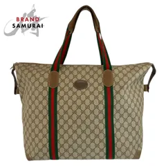 美品 GUCCI グッチ シェリーライン ベージュ ブラウン GGスプリームキャンバス 89 19 012 ボストンバッグ トートバッグ 601182【中古】