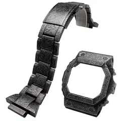 【新品】 腕時計ケース付きメタルウォッチバンド Casio対応 カシオ対応 G-SHOCK対応 GX56 GX-56BB GWX56 GWX-56BB メンズブレスレットストラップ 腕時計ベゼル316ステンレススチールMODキット レトロ(GX-56 /  0