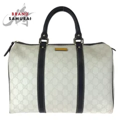 美品 GUCCI グッチ ホワイト ブラック ゴールド金具 GGスプリームキャンバス/レザー 193603 ハンドバッグ ミニボストンバッグ 601500【中古】