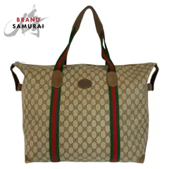 GUCCI グッチ ヴィンテージ シェリーライン ベージュ GGスプリームキャンバス 89 19 012 ボストンバッグ トートバッグ レディース 601667【中古】