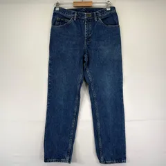 古着 リー Lee デニム パンツ テーパード レザーパッチ ジーパン テーパード w32 L30  ブルー系 メンズのサムネイル