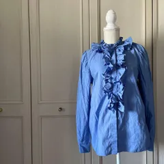 B Stella McCartney ステラマッカートニー 無地　フリル ブラウス シャツ トップス　レディース　blouse　shirt　Tops　ladies　ブルー 青　natural　ナチュラル　長袖のサムネイル