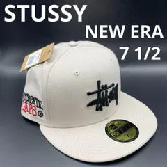 STUSSY × NEWERA 59FIFTY 7･1/2（59.6cm） NATURAL/ナチュラル（ベージュ） ニューエラ ステューシー AUTHENTIC NEW ERA CAP STYLE：1311038 ベースボールキャップ【新品タグ付、ほぼ未使用】