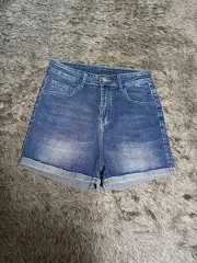 デニムハーフパンツ ロールアップショートパンツ デニムストレッチハーフパンツ 66 M レディース