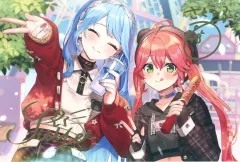 【中古】ポストカード さくらみこ＆星街すいせい 箔押し複製サイン入りポストカード 「バーチャルYouTuber ホロライブ miComet 新衣装記念2025 フルセット」 購入特典