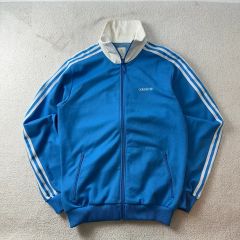 70s アディダス スペイン製 ベロアトラックジャケット L グレー +7030 