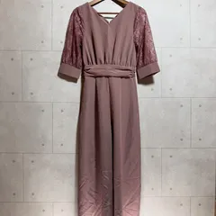 タグ付き 未使用 RANDA ランダ Vネック オールインワン ワイドパンツ レース ピンク ロンパース パーティードレス レディース SU-20-11のサムネイル