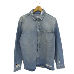 ザラ 長袖シャツ デニムシャツ コットン100%  トップス メンズ USA Mサイズ ブルー ZARA 【中古】のサムネイル