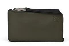 ロエベ コインケース/カードケース LOEWE フラグメントケース/ミニ財布 カーキ/ブラウン【中古】