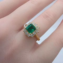 エメラルドダイヤリング K18 16.7g E2.0 D1.25 - メルカリ