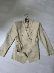 BALMAIN バルマン リネン ベージュ トレンチ コートのサムネイル