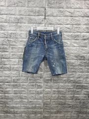 dsquared2 ダメージ加工デニムショーツ ペイント加工 メープルパッチ