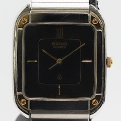 新品電池 稼働 SEIKO シャリオ ブラックオニキス QZ メンズ 腕時計