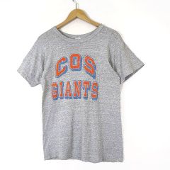 챔피언 CHAMPION USA 제 80s 트리코 태그 T 셔츠 칼리지 로고 COS GIANTS 프린트 슬림 피트 크루 넥 반소매 M 杢 그레이