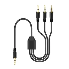新品 Duttek 3.5mm オーディオ分配ケーブル 3極/TRSイヤホン分岐コード 3分配ケーブル、スマートフォン・コンピューター・MP3・イヤホン・スピーカー用 3.5mmオスオス ヘッドホンスプリッター変換ケーブル (50センチメートル)のサムネイル